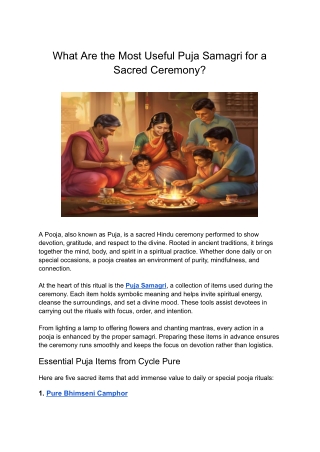 What Are the Most Useful Puja Samagri for a Sacred Ceremony_