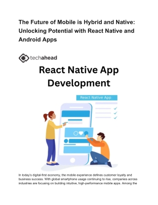 React Native App Development for Business Growth