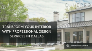 Transform Your Interior with Professional Design Services in Dallas