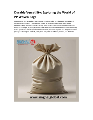 Exploring the World of PP Woven Bags