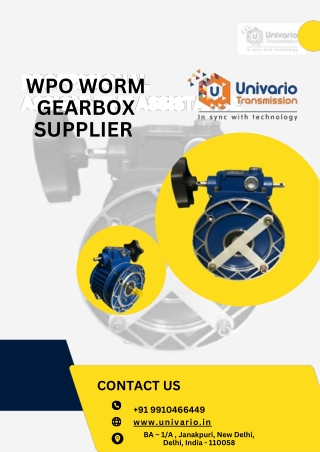 WPO Worm Gearbox Supplier