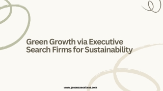 Green Growth via Executive Search Firms for Sustainability