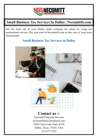 Small Business Tax Services In Dallas