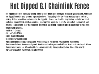 Hot Dipped G. I Galvanized Fence