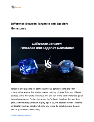 Difference Between Tanzanite and Sapphire Gemstones