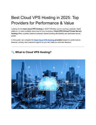 The Ultimate Guide to Choosing the Best Cloud VPS Hosting