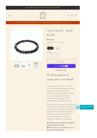 Garnet bead bracelet