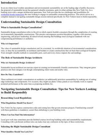 Navigating Sustainable Design Consultation: Tips for New Yorkers Looking to Buil