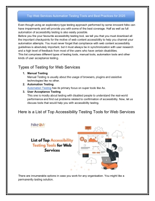 Top Web Services Automation Testing Tools and Best Practices for 2025