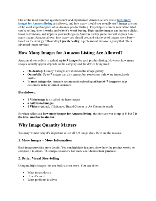 how many images for Amazon listing