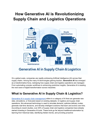 How Generative AI is Revolutionizing Supply Chain and Logistics Operations