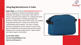Sling Bag Manufacturer in India