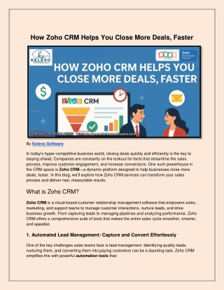 How Zoho CRM Helps You Close More Deals, Faster
