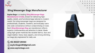 Sling Messenger Bags Manufacturer