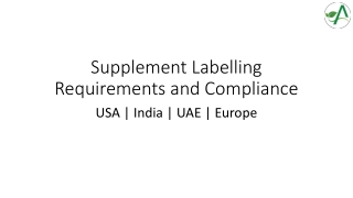 Supplement Labelling Requirements and Compliance