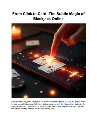 From Click to Card_ The Subtle Magic of Blackjack Online
