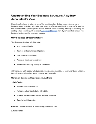 Understanding Your Business Structure_ A Sydney Accountant’s View