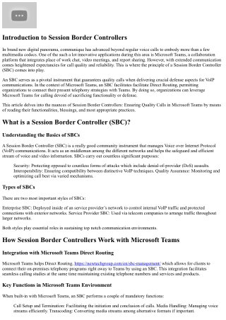 Border Controllers: Ensuring High-quality Calls in Teams