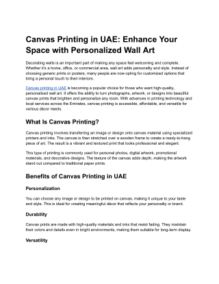 Canvas Printing in UAE