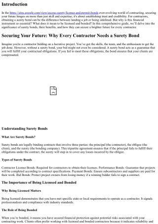 Securing Your Future: Why Every Contractor Needs a Surety Bond