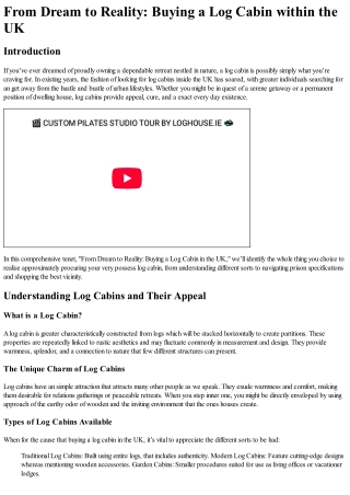 From Dream to Reality Buying a Log Cabin in thewithin theinside the UK