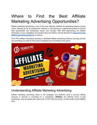 Where to Find the Best Affiliate Marketing Advertising Opportunities?