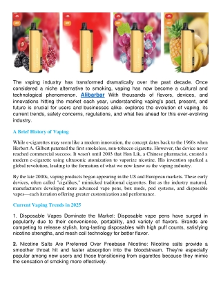 The Evolution of Alibarbar Disposable Vapes Trends, Safety, and the Future