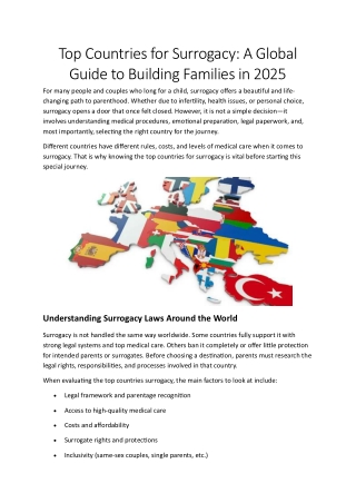 Top Countries for Surrogacy A Global Guide to Building Families in 2025