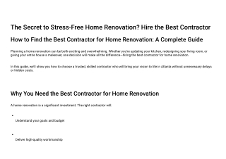 Hire the Best Contractor