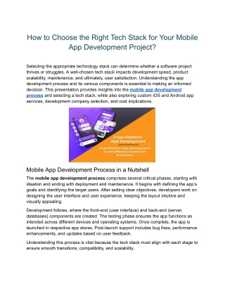 How to Choose the Right Tech Stack for Your Mobile App Development Project