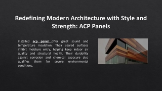 Redefining Modern Architecture with Style and Strength: ACP Panels