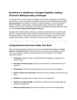 Excellence in Healthcare_ Kanaga Hospitals Leading Chennai’s Multispeciality Landscape (1)