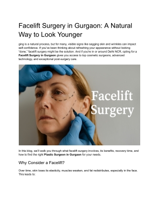 Facelift Surgery in Gurgaon