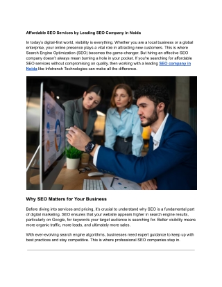 Affordable SEO Services by Leading SEO Company in Noida