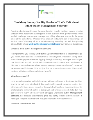 Too Many Stores, One Big Headache - Let’s Talk about Multi-Outlet Management Software