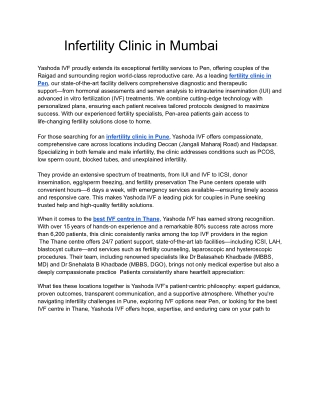 Infertility Clinic in Mumbai