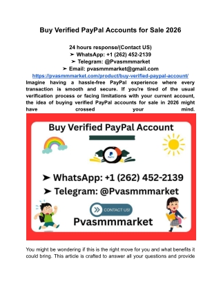 Buy Verified PayPal Accounts for Sale 2026