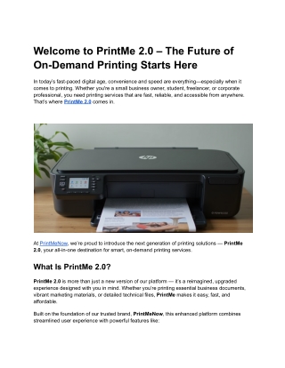 Welcome to PrintMe 2
