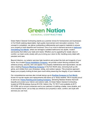 Green Nation General Contracting