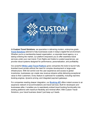 Custom Travel Solutions