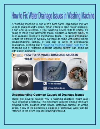 How to Fix Water Drainage Issues in Your Washing Machine
