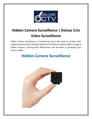 Hidden Camera Surveillance