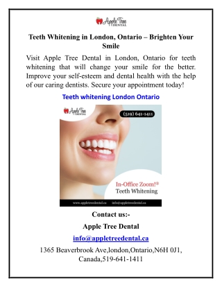 Teeth Whitening in London, Ontario – Brighten Your Smile