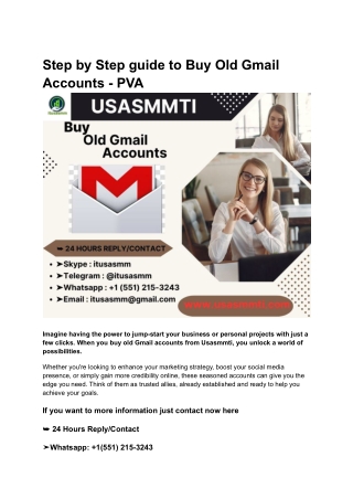 Step by Step guide to Buy Old Gmail Accounts - PVA