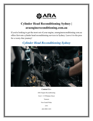 Cylinder Head Reconditioning Sydney araenginereconditioning.com.au