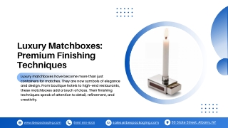 Luxury Matchboxes Premium Finishing Techniques