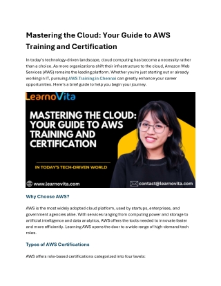 Mastering the Cloud: Your Guide to AWS Training and Certification