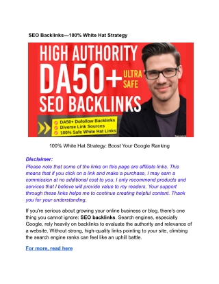 High DA SEO Backlinks—100% White Hat Strategy_ Boost Your Google Ranking