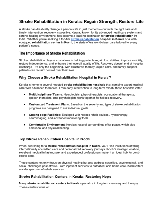 Stroke Rehabilitation in Kerala_ Regain Strength, Restore Life