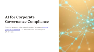 AI for Corporate Governance Compliance – Essert Inc